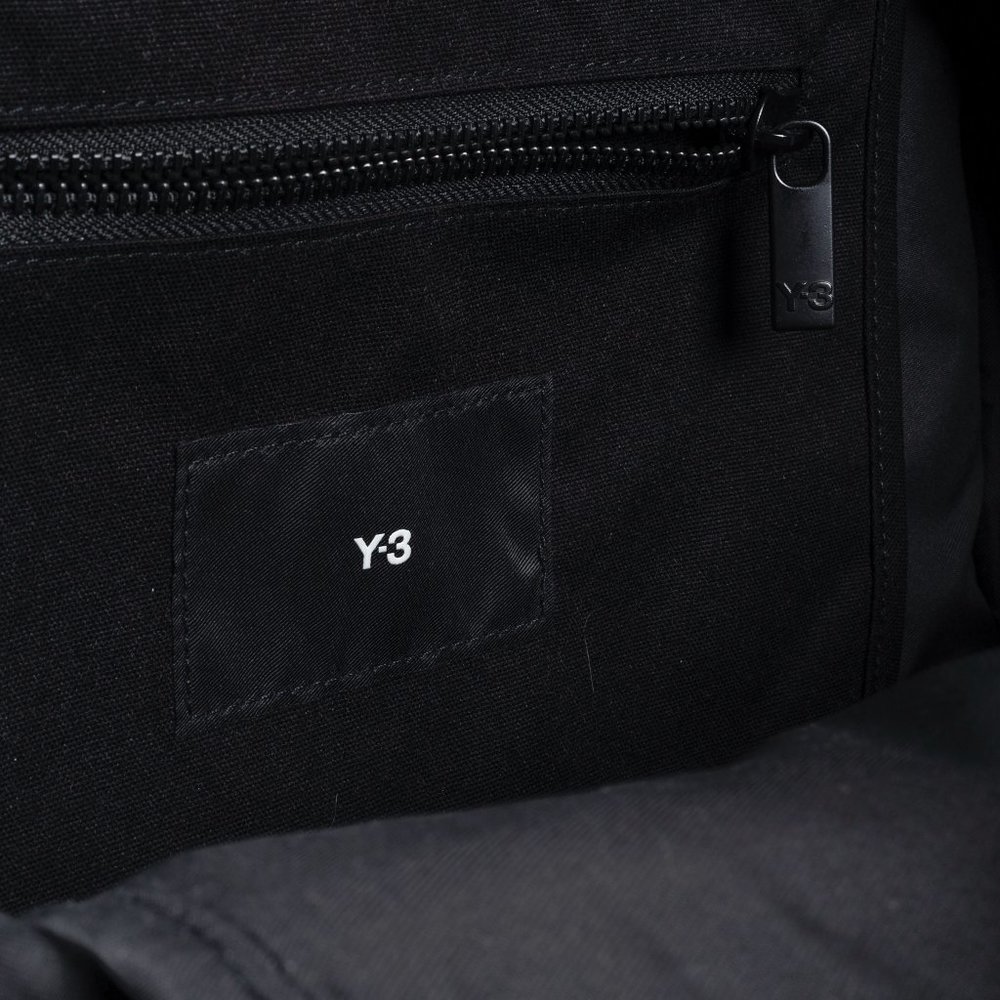 Y-3 Logo Embroidered Black Canvas Backpack - Picture 13 of 16